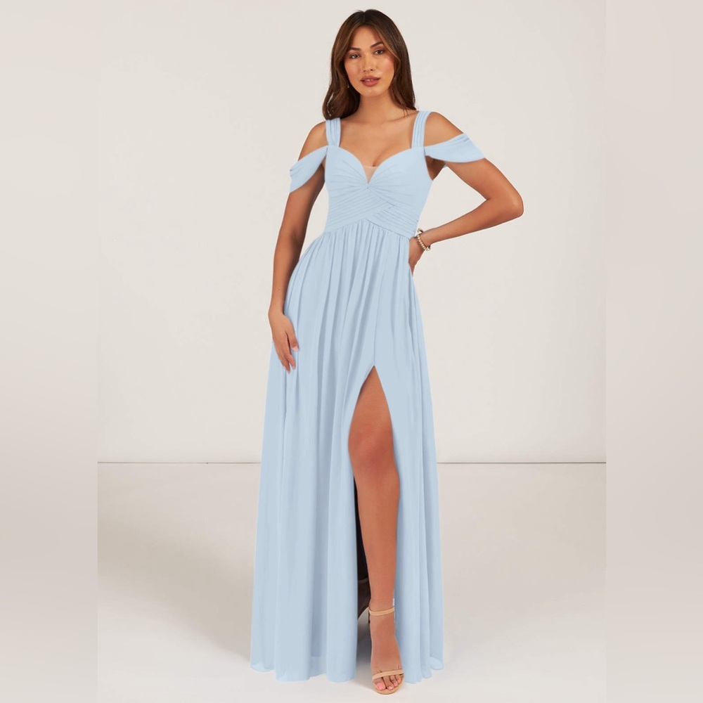 Azazie Lianne Dress in Blue Mist
